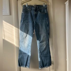 Madewell cali demo-boot medium wash frayed jeans size 27